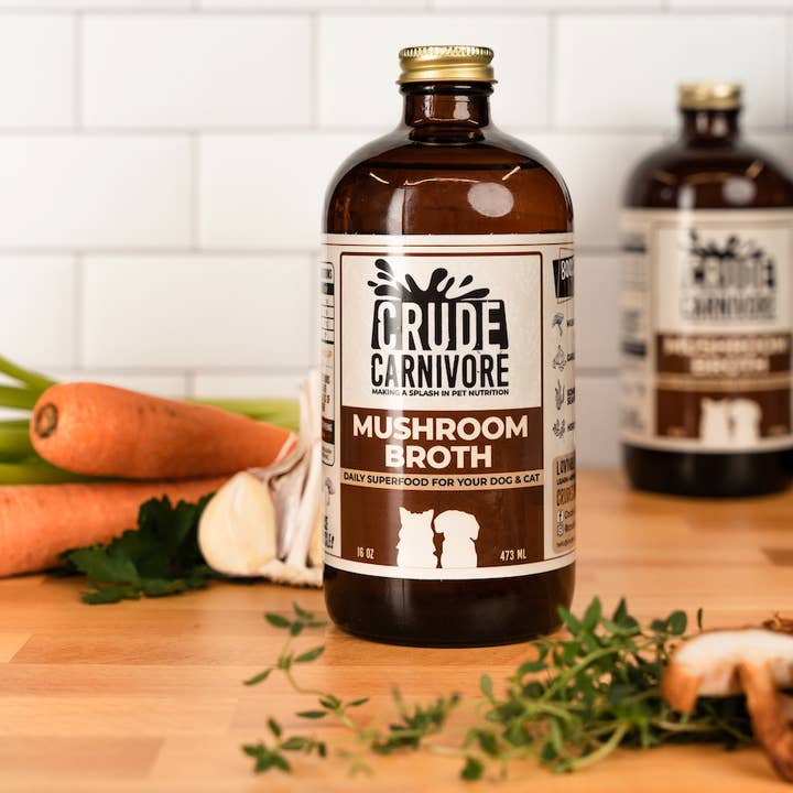 Crude Carnivore - Wholesale Pet Supplement - Cat/Dog - 16oz Mushroom Broth1