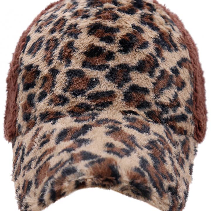 Cap Zone - Wholesale Baseball cap โ Women's - Leopard Fuzzy Faux Fur Fluffy Baseball Cap5