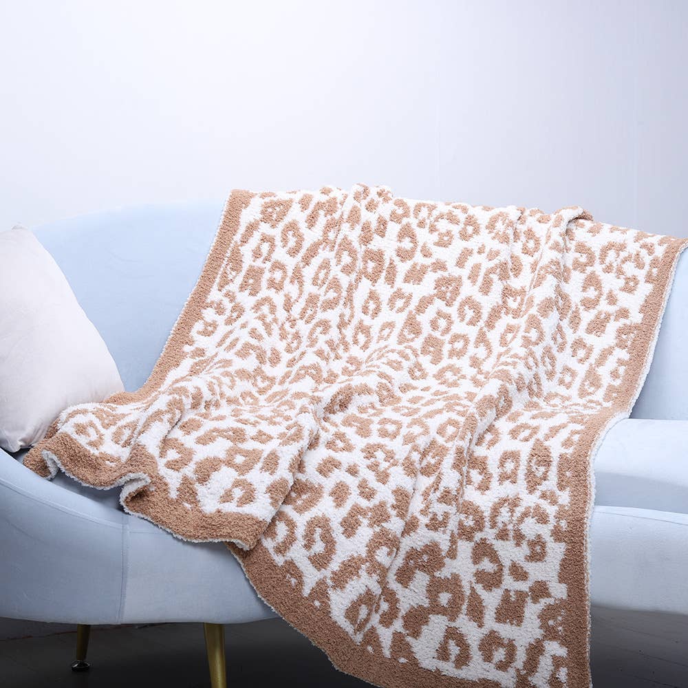 UNISHE - Wholesale Throw Blanket - Leopard Knit Plush Blanket MOQ 3pcs ZZKF38414