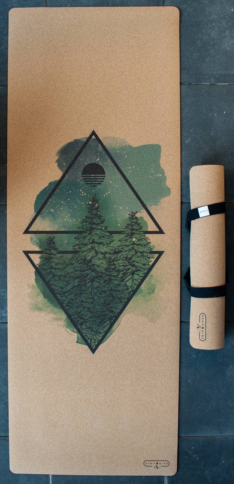 genYOUine - Wholesale Yoga Mat - Cork Yoga Mat - Coloured Forest1