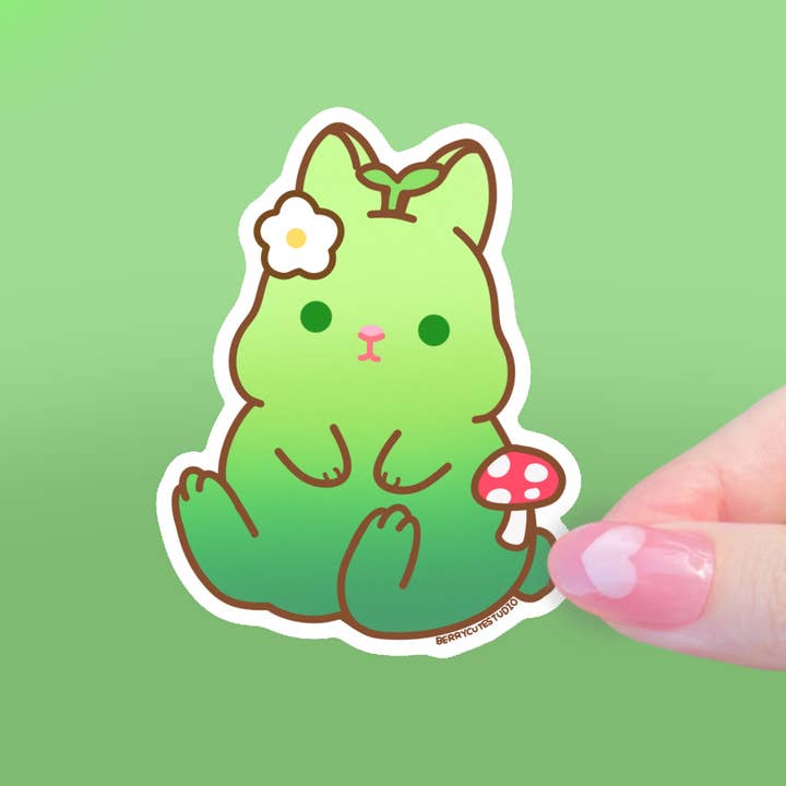 Garden Bunny Vinyl Sticker for wholesale by BerryCuteStudio