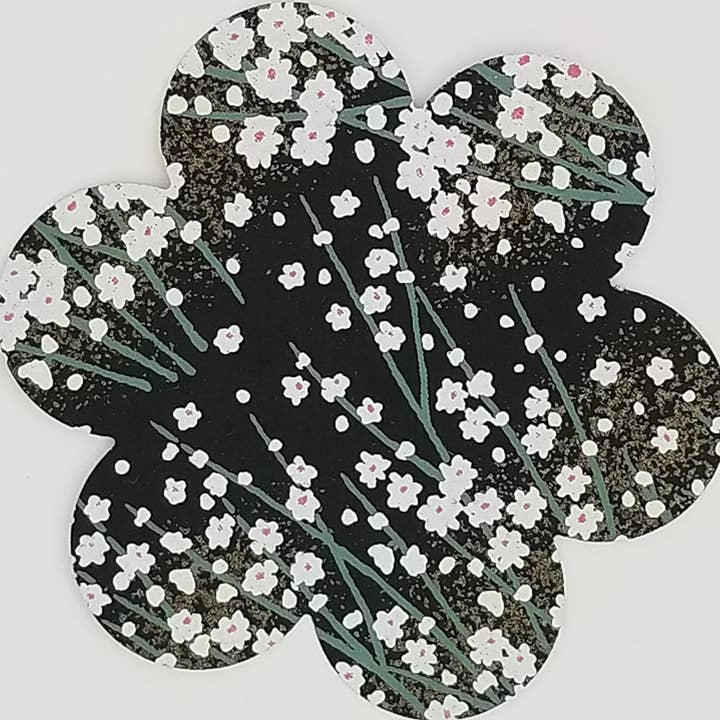 016 Chiyogami floreale bianco e nero per la vendita all'ingrosso da parte di Sweet Space Studio