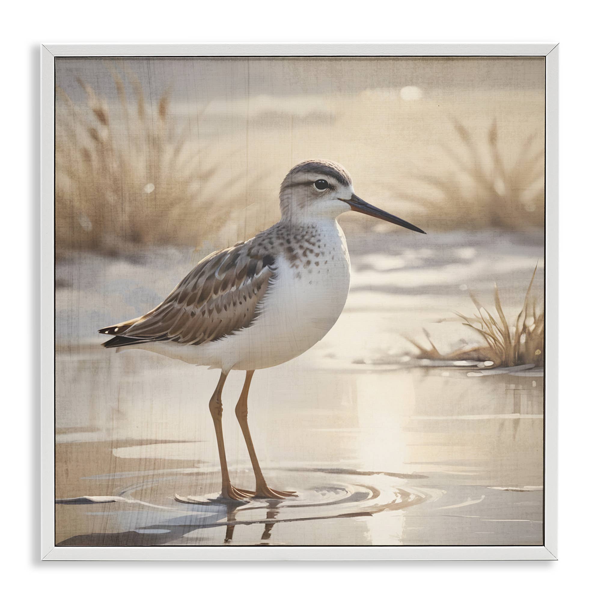 Stupell Industries – wholesale Wall sign – Sunlit Sandpiper in Shallow Water - Framed Wall Art21
