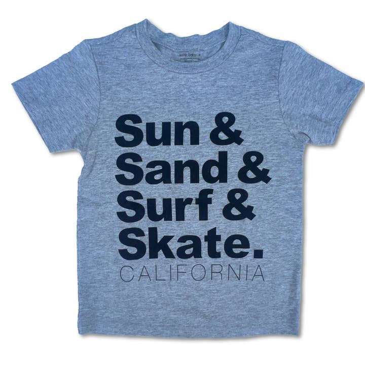 Sol Baby Sol & Sand & Surf & Skate Kalifornien Grå T-shirt för wholesale av Sol Baby