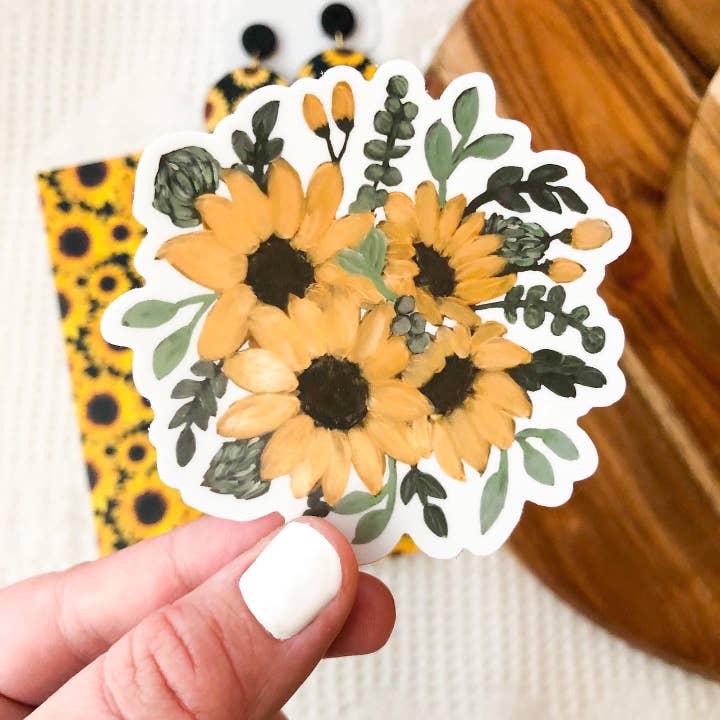 Sunflower Bouquet Sticker for wholesale by Sagie May Design Co