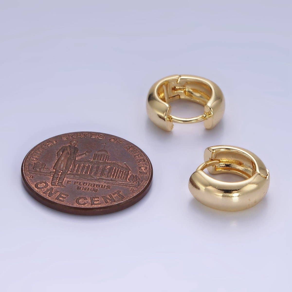 Aim Eternal - Wholesale Hoop Earrings - 14K Gold Filled 10mm Chubby Minimalist Cartilage Huggie Earrings | P4893