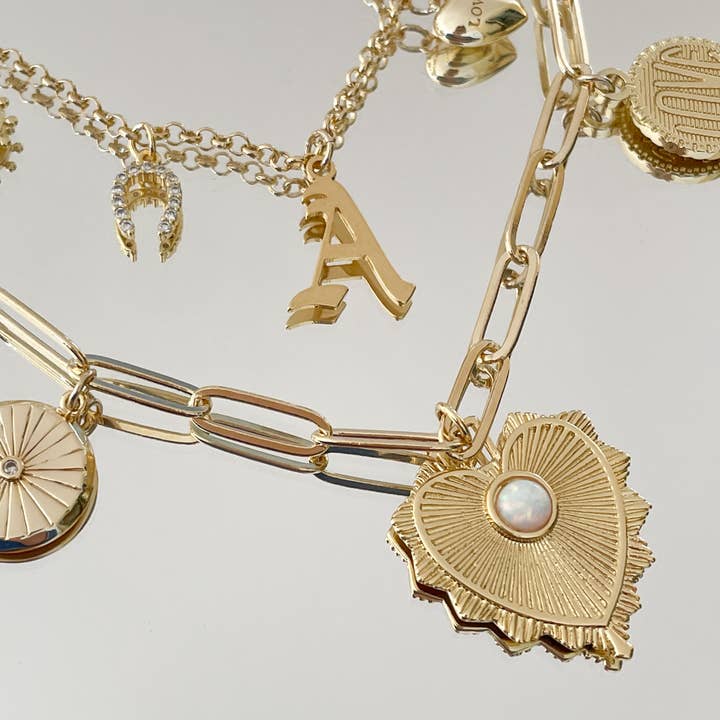 Goldie Charm Bar - Venta al por mayor Abalorios/colgantes individuales - KIT DE ENCANTOS PARA MEJOR AMIGA DEL DÍA DE GALENTINE