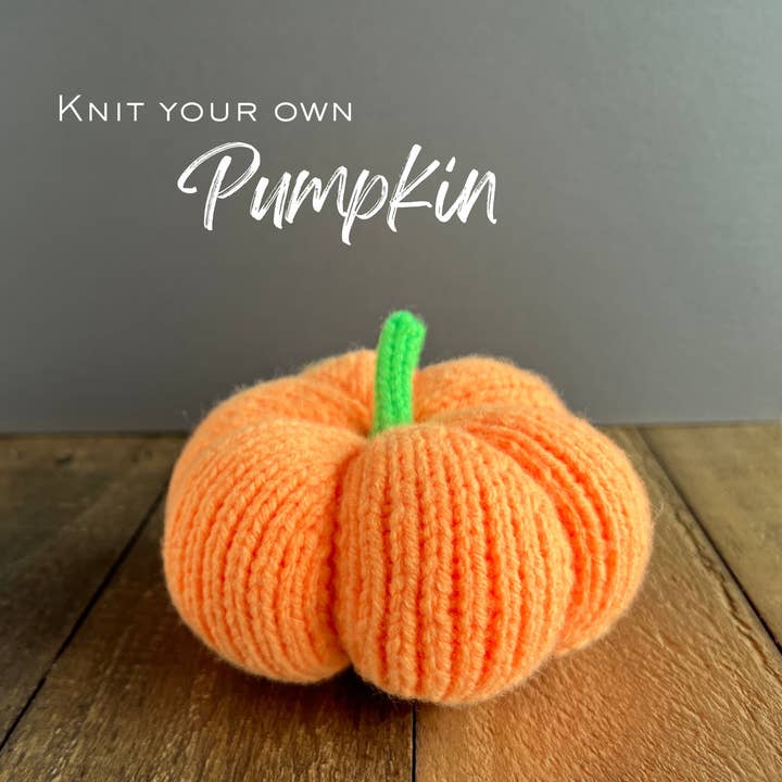Neon Pumpkin Knit Kit for wholesale by Cozy Craft Coven