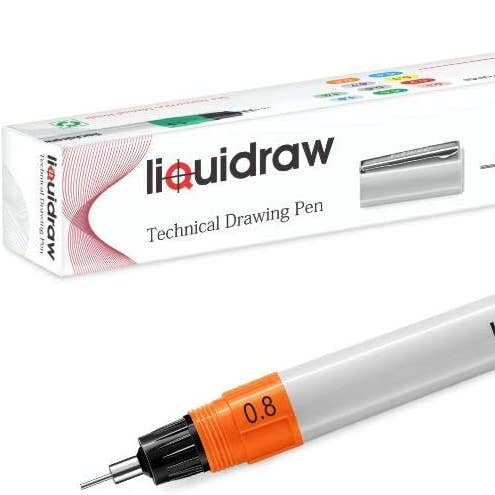 Penna da disegno tecnico Liquidraw per artisti 0,8 mm, ricaricabile per la vendita all'ingrosso da parte di Liquidraw