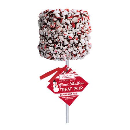 Melville Candy Company - Wholesale Chocolate Covered Sweets - Giant Marshmallow Pops - Peppermint Dark Chocolate