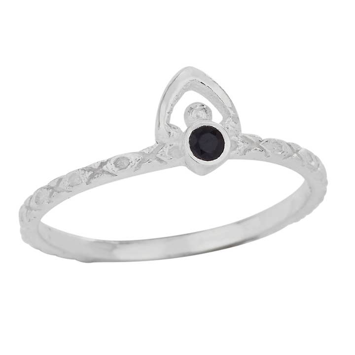 Black Onyx Sterling Silver Temple Ring for wholesale by Tiger Mountain Jewelry