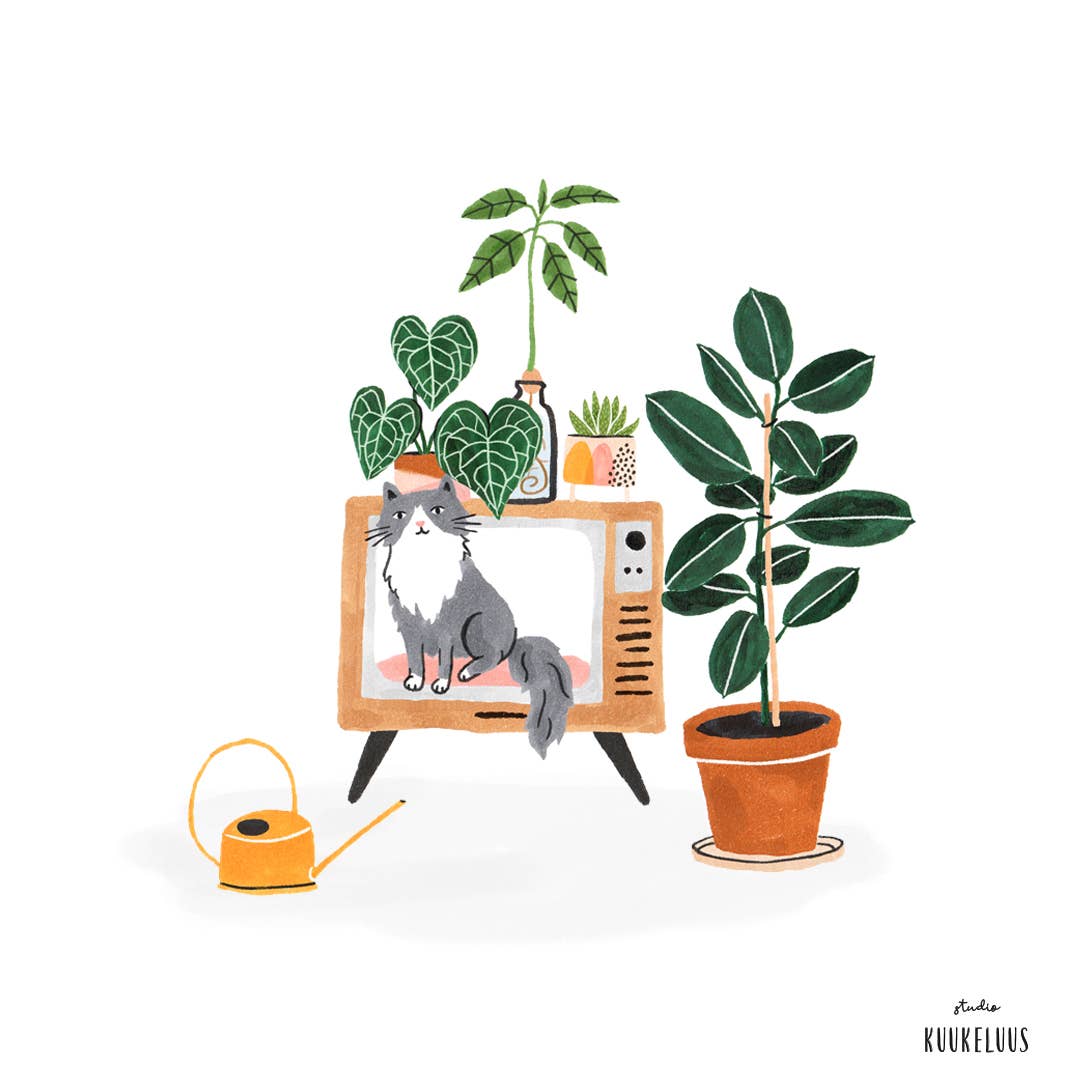 Studio Kuukeluus - Venta al por mayor Tarjetas de cumpleaños - Tarjeta de cumpleaños con plantas2