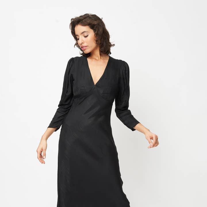 Robe Juliet Black Zebra pour la vente par Fresha London