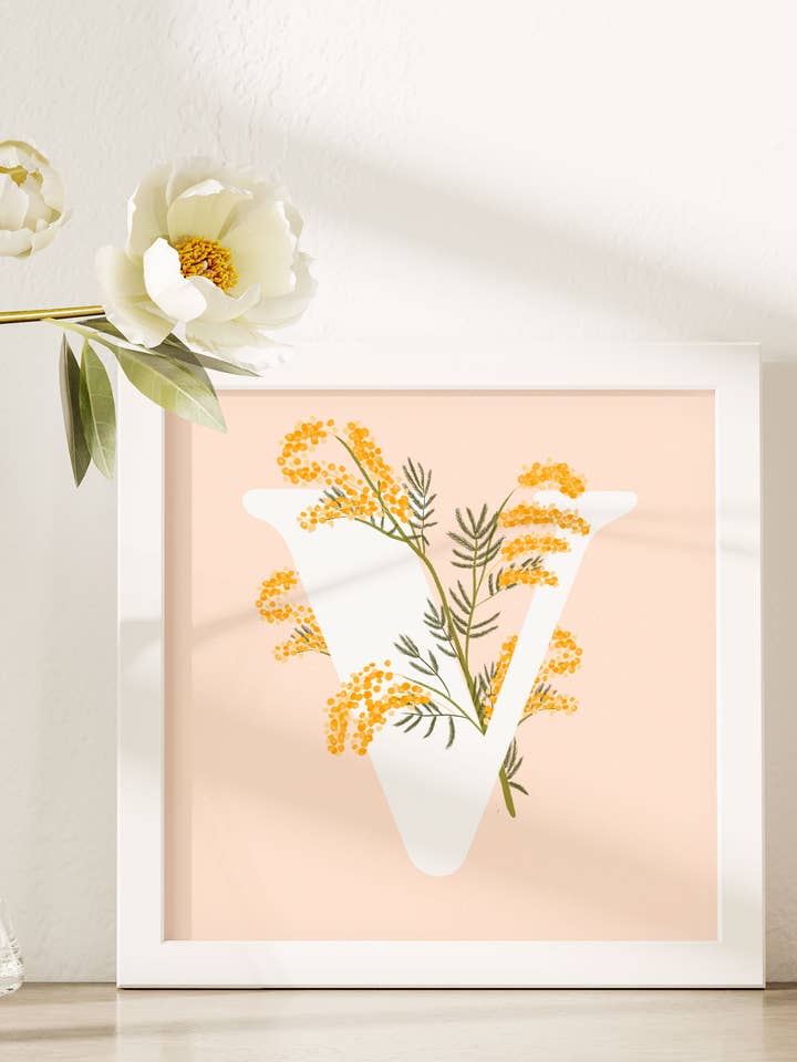 V Letter Art Print for wholesale by Illustrations Its Funny Howww Inc