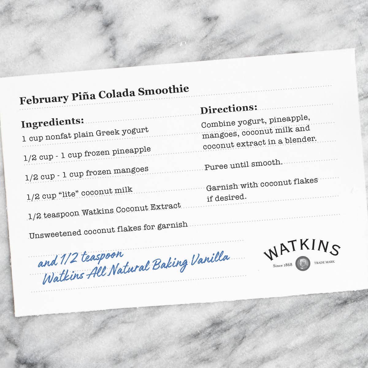 The Watkins Co. - Wholesale Vanilla/Fruit Extract - Coconut Extract 2 fl oz3