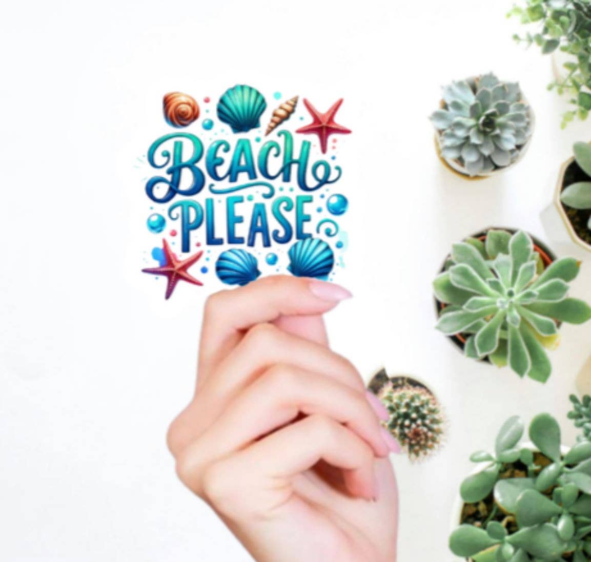 Blu Butterfly Stickers - Wholesale Sticker - Beach Therapy Sticker, Beach Please1