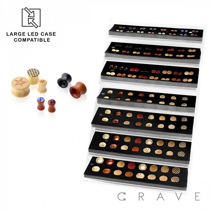 160PCS OF ASSORTED ORGANIC WOOD PLUGS/TUNNELS PANEL for wholesale by CRAVE