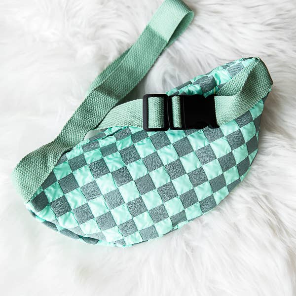 1st Allie - Wholesale Belt Bag - Women's - Checkered Nylon Crossbody Fanny Pack Bum Bag2