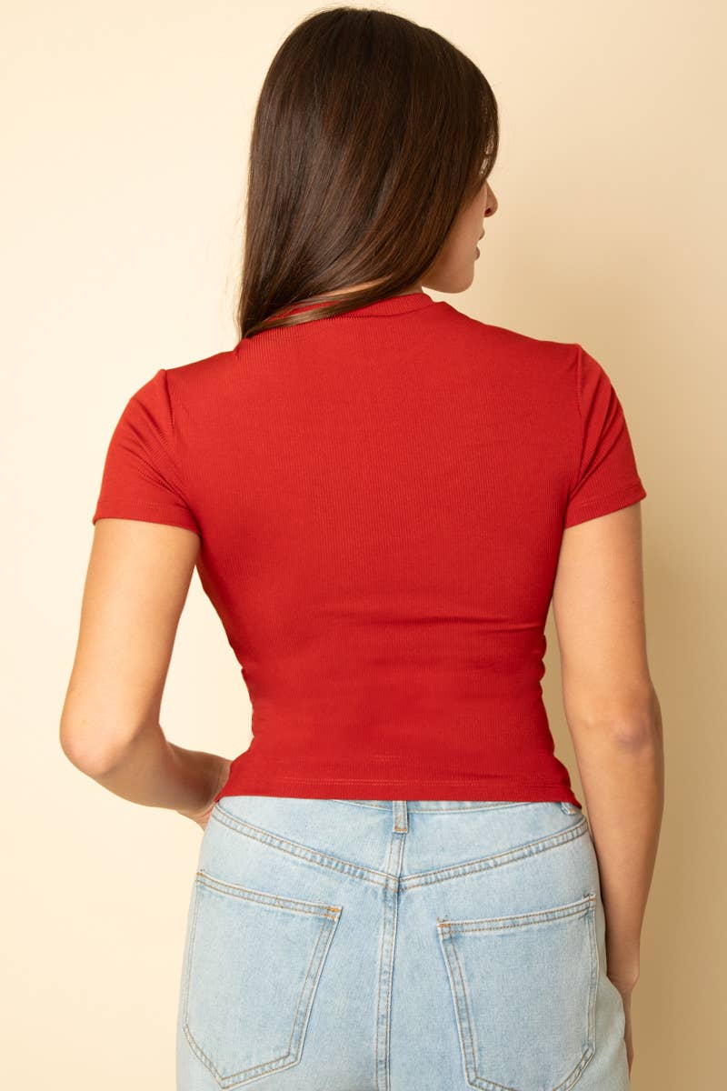 CAPELLA APPAREL - Wholesale Knit Top - Women's - Ribbed Round Neck Short Sleeve Top10