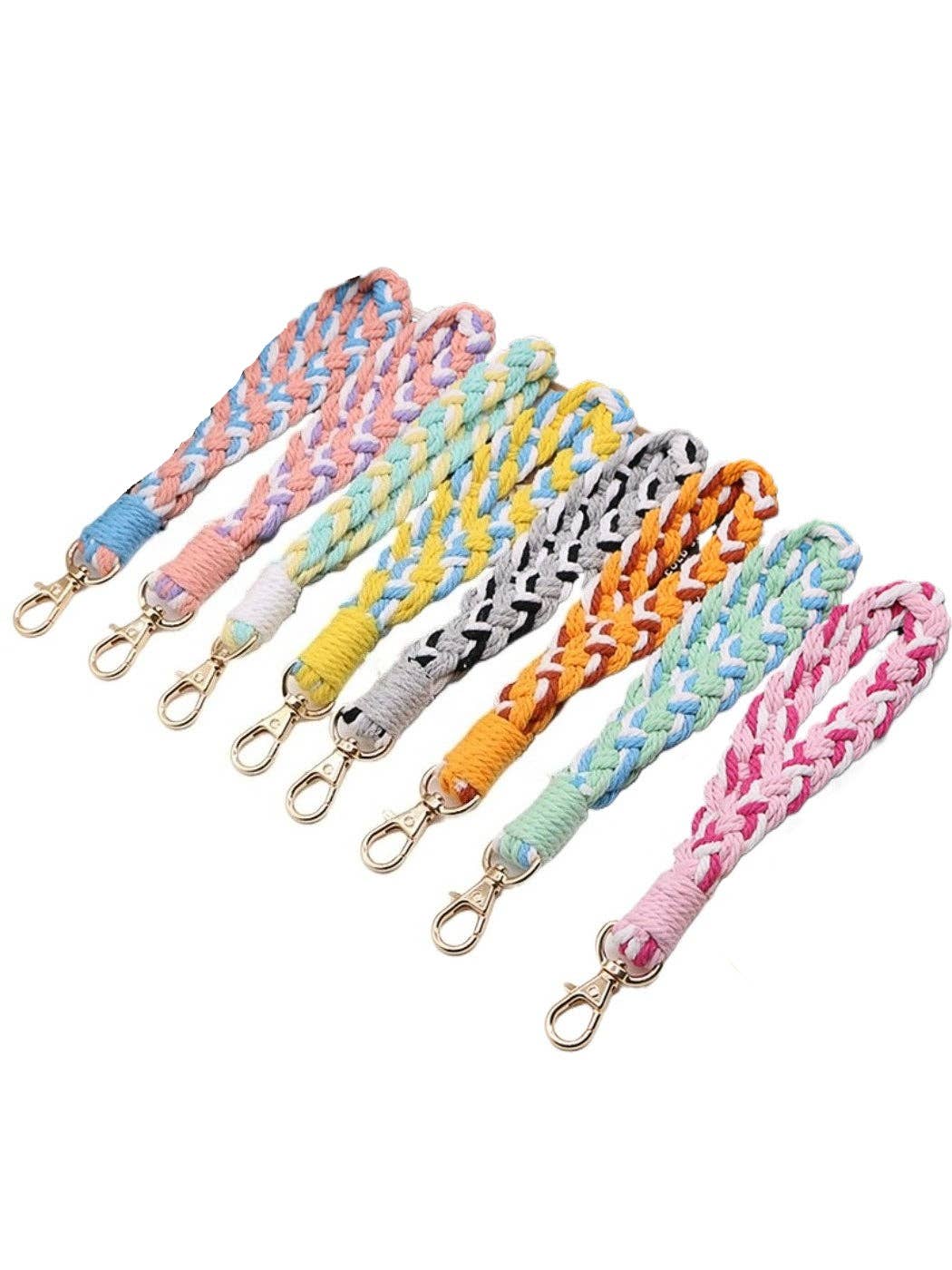 Funkyrel® Atzbranding Limited – wholesale Keychain – Women's – Koco - Colorful Braided Keychain & Wristlet Phone Lanyard6