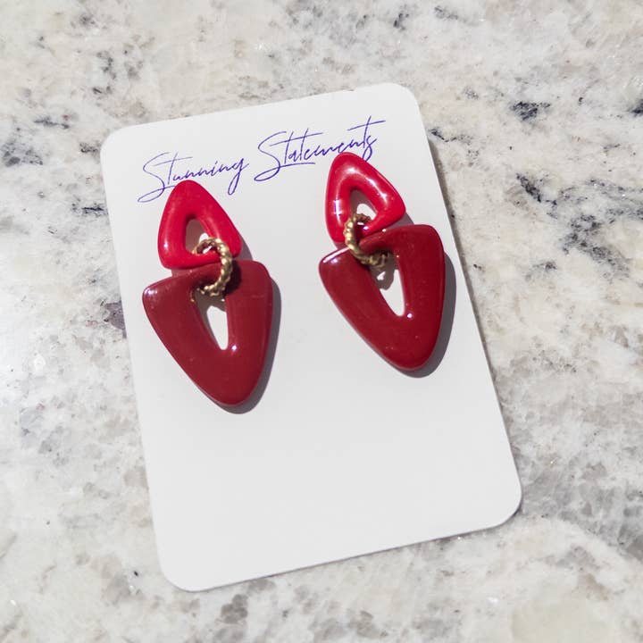 Stunning Statements - Wholesale Dangle Earrings - Brooke Triangle Clay Dangle Earrings3