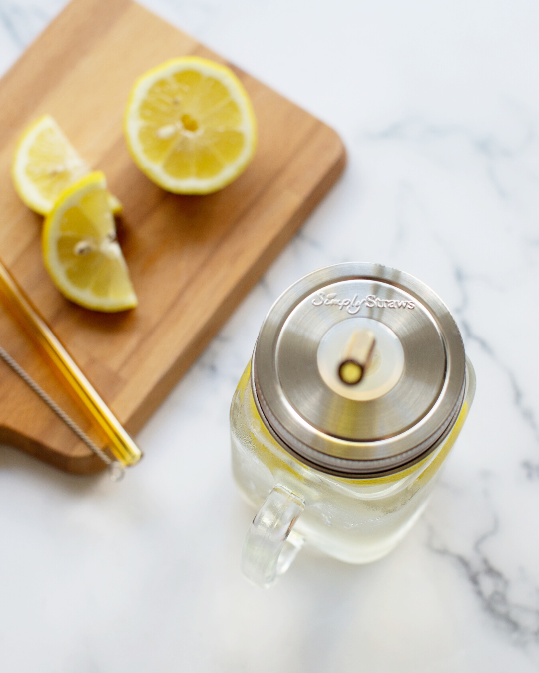 Simply Straws - Vente Pots - Couvercle de paille pour pot Mason 4.0 - Ouverture régulière2