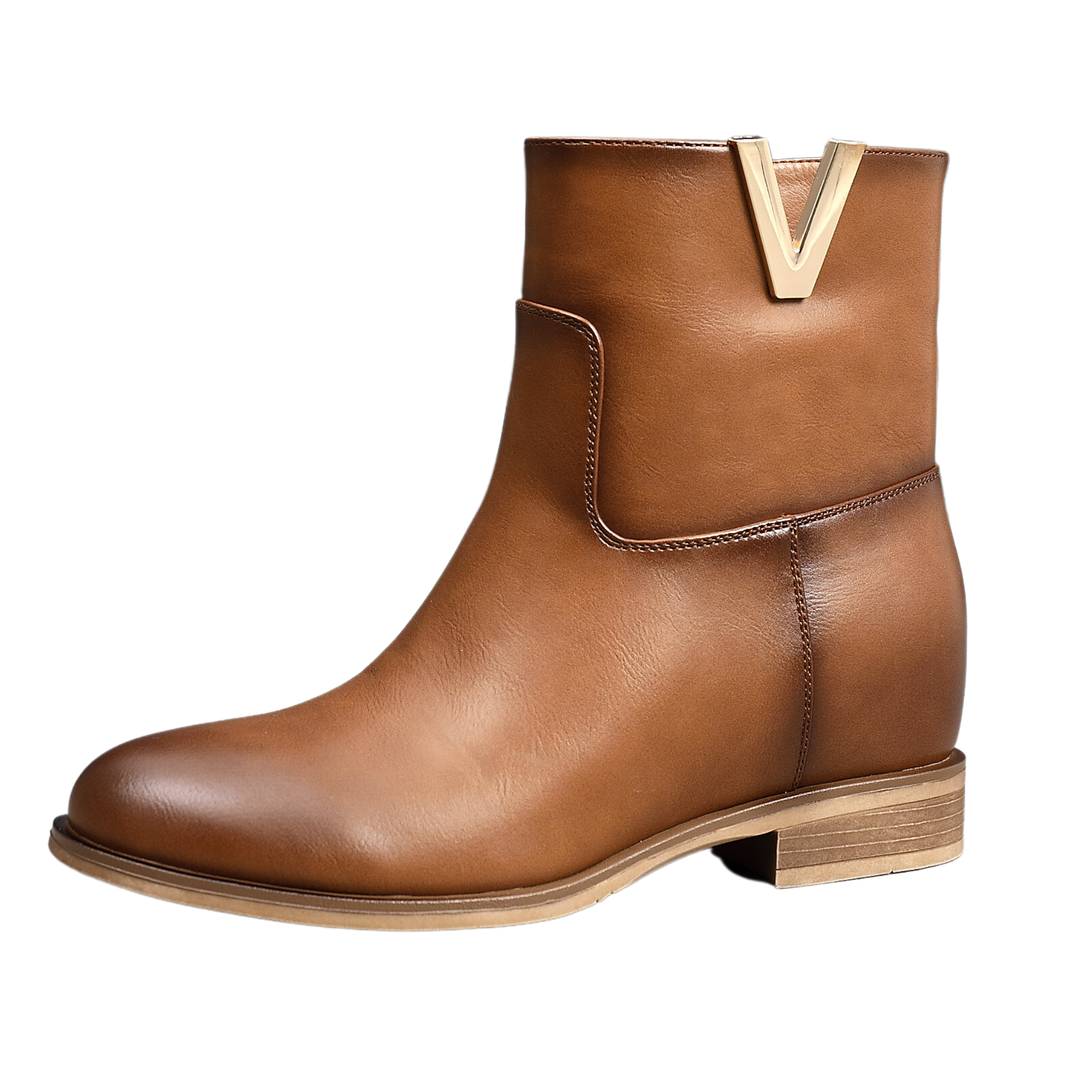 Top Staka - Wholesale Booties – Women's - A2356 Women Flat Ankle Boots Ladies Zip Closure  V shape1