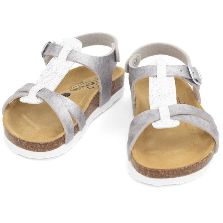 Pituka Wear - Wholesale Sandals - Kids - PLAKTON CROSS SILVER SANDALS2