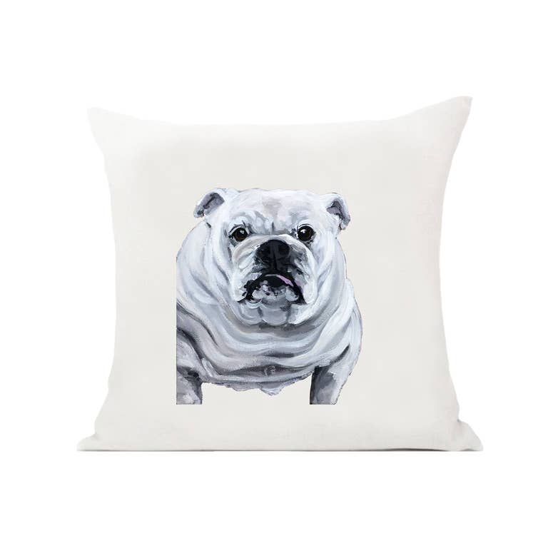 White English Bulldog Pillow Faire Com