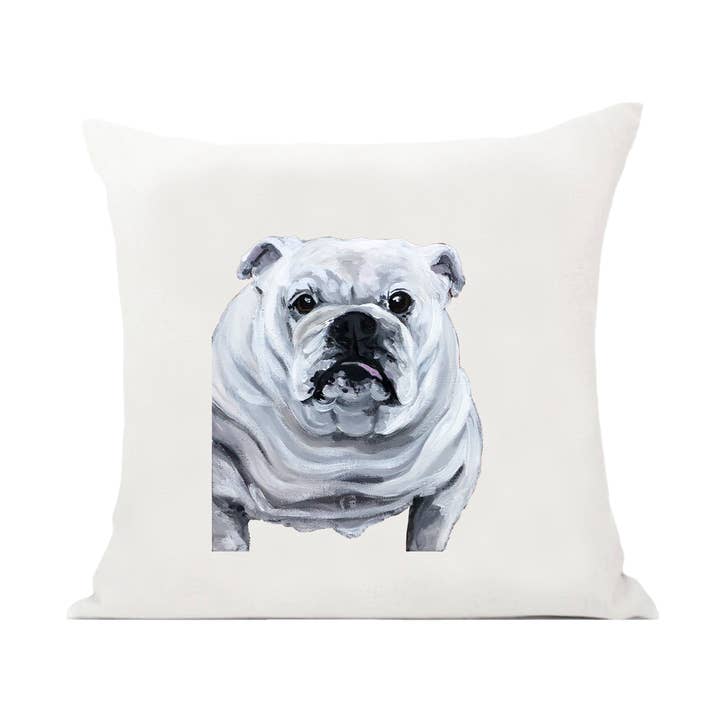 White English Bulldog Pillow for wholesale by Mads Studio & Co.