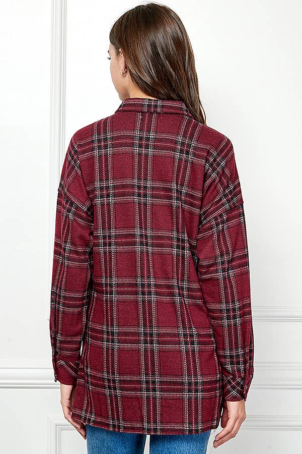 Veracci - Wholesale Button Down Shirt - Women's - Stretch button Up Women Plaid Sweater Shirt52