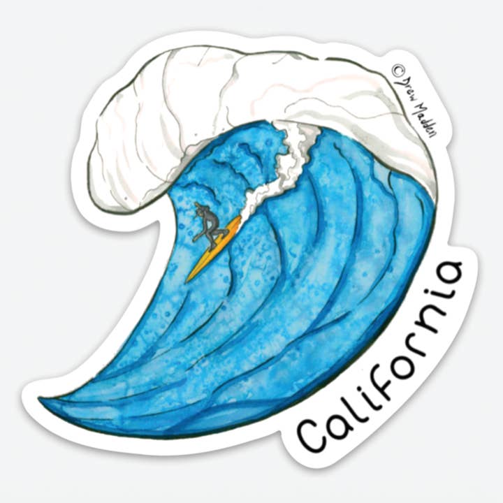 Vague californienne pour la vente par Drew Madden Art Stickers