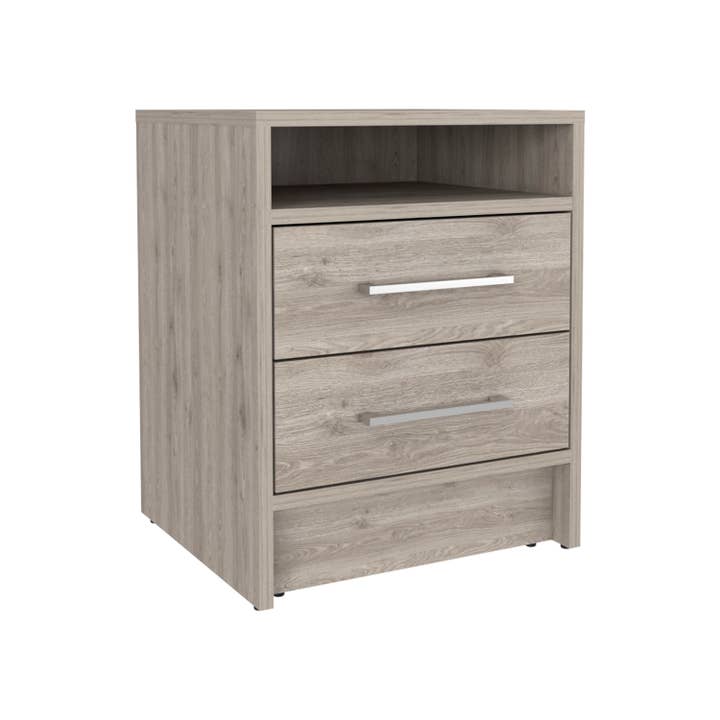 TUHOME FURNITURE – wholesale Bedroom furniture – Bianco Nightstand, Two Drawers