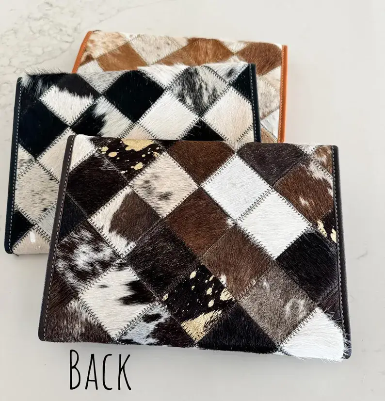 Boho Ranch Shop - Vente Étui pour ordinateur portable/tablette – femme - Housse d'ordinateur portable BOHO LUXE en cuir de vachette poilue (Copie)3