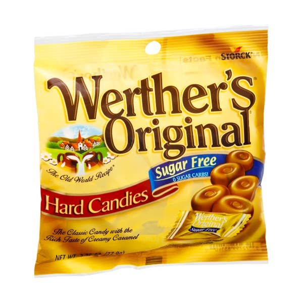 iSweet.ca - Wholesale Hard Candy - Germany - Sugar Free Stork Werther Original Caramel Peg Bag