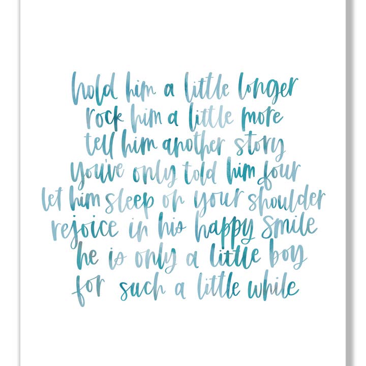 Impression « Tiens-le un peu plus longtemps » 8 x 10 pour la vente par Crew + Co