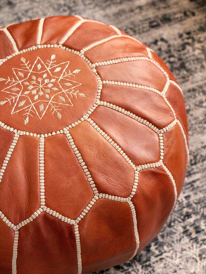 Jasmine Pouf for wholesale by Jubilee Trading Co. | Ethical Trade Decor + Accessories