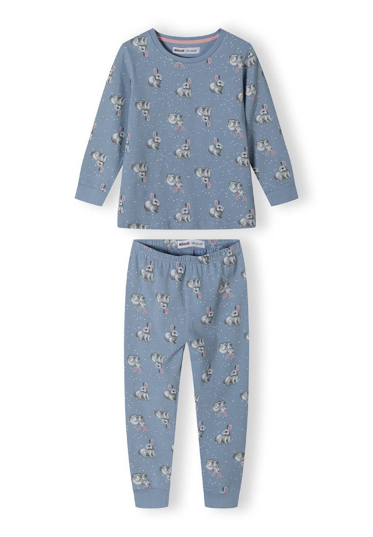 ljusblå Flickor 2-pack långärmade pyjamas med ribbade muddar ljusblå 9m-8y för wholesale på Faire11