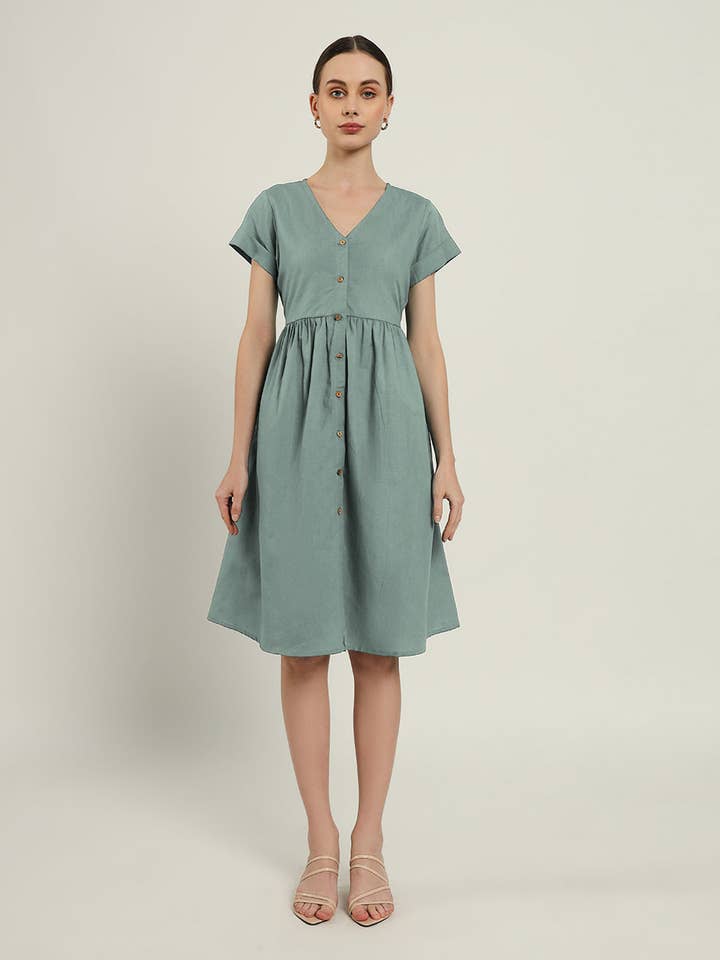 The Valence Daisy Carolina Linen Dress for wholesale by Thevasa