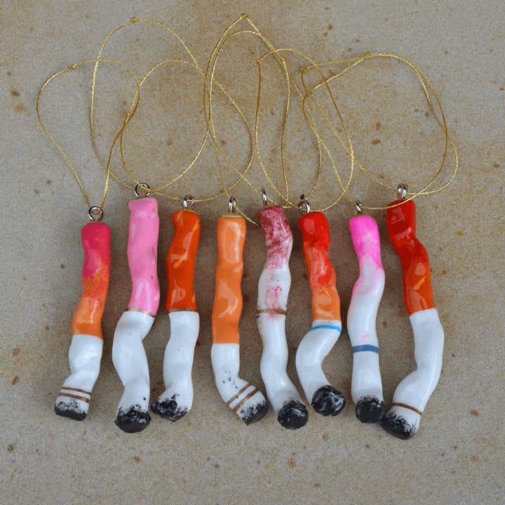 VANITY CERAMIC CIGARETTE ORNAMENTS - SET OF EIGHT for wholesale by House of Savage