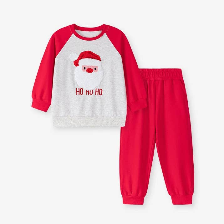 Set di abbigliamento per ragazzi primavera e autunno con motivo cartone animato natalizio, felpa a maniche lunghe con toppe colorate e pantaloni. per la vendita all'ingrosso da parte di MyKids-USA®