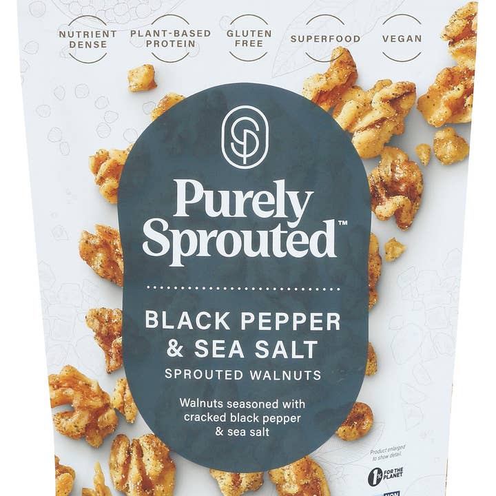 PURELY SPROUTED WALNUTS BLCK PPR SEA SLT - Case of 6 for wholesale by Everyday Supply Co
