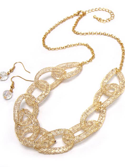 ( L062 ) CRYSTAL MESH NECKLACE SET for wholesale by Jewelry Max