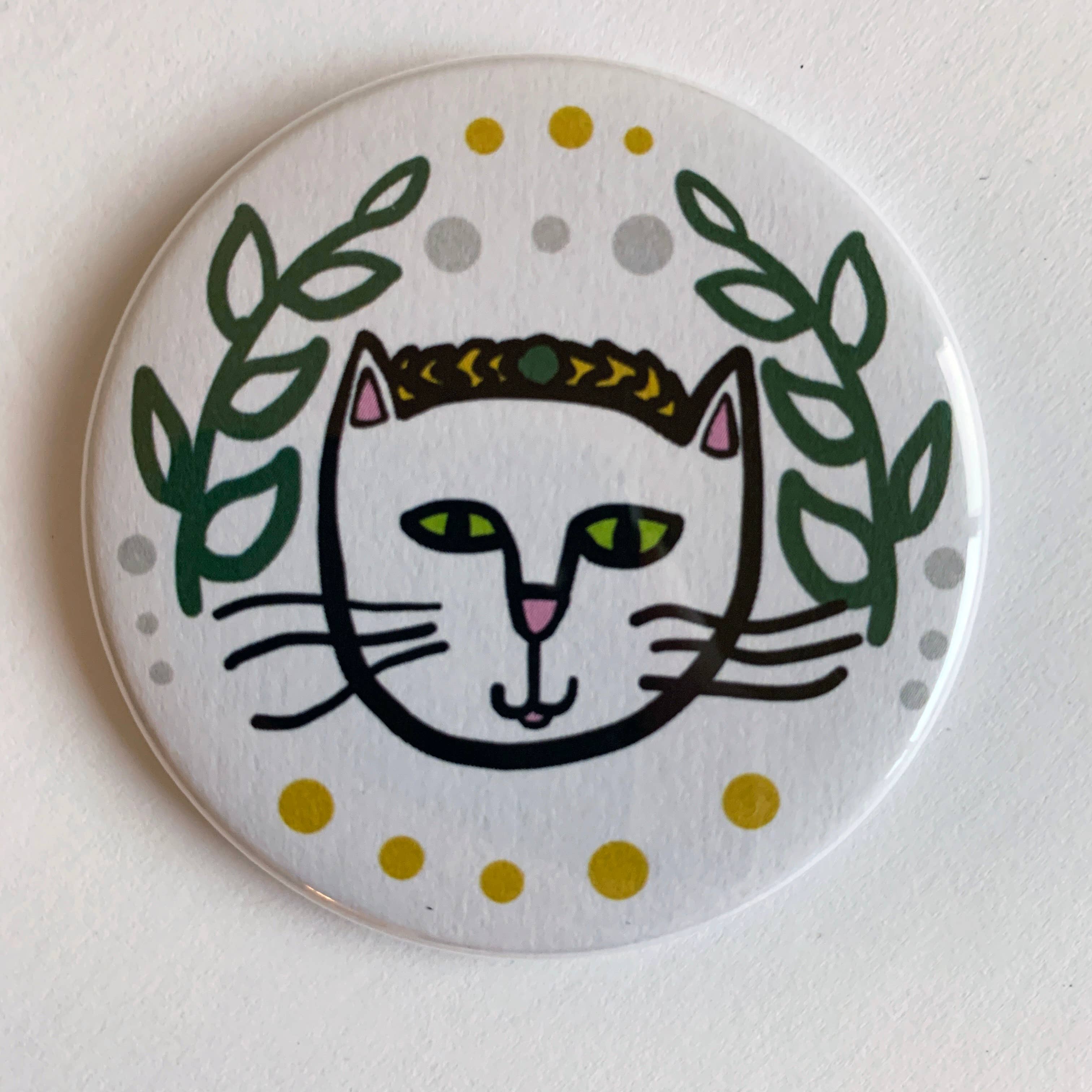 Made by Nilina – Engroshandel Kompaktspejl – Fancy kat lomme spejl - 2,25 inches5