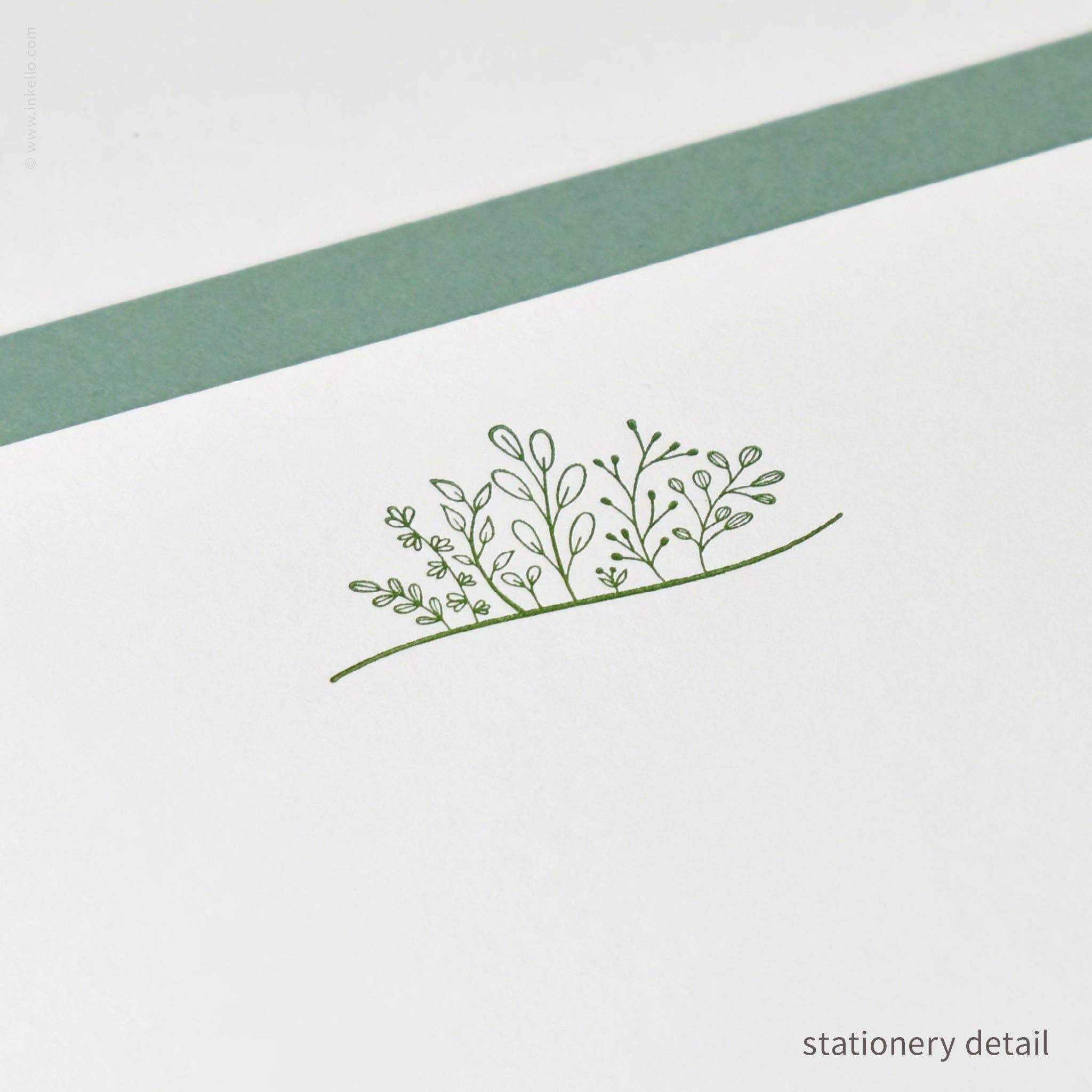 Inkello Letterpress - Wholesale Stationery/Notecard Set - Stationery Set with Green Sprouting Plants (#472)1