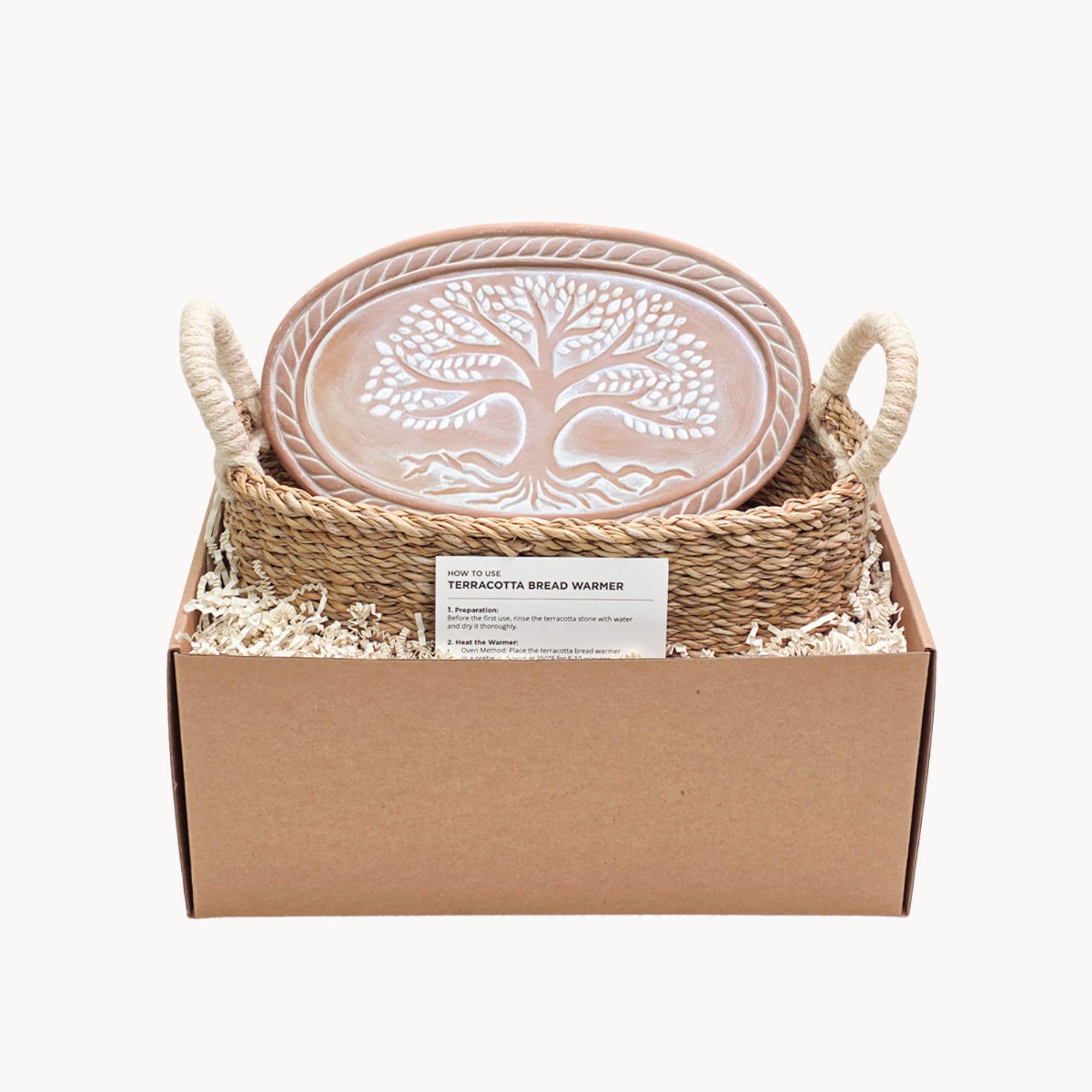 KORISSA - Wholesale Baking Dish - Handmade Bread Warmer & Wicker Basket - Tree of Life Oval2