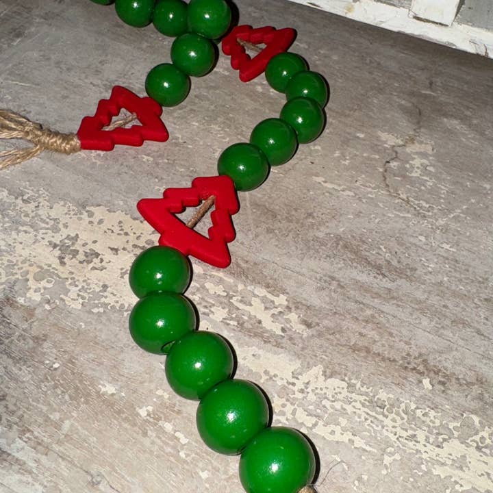 Buck Wild Hacienda - Wholesale Bunting/Garland - Oh Christmas Tree Wood Bead Garland