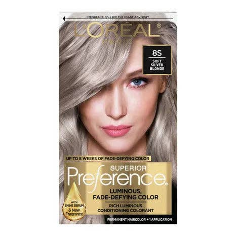 L'Oreal Paris Superior Preference Permanent Hair Color, 8S Soft Silver Blonde for wholesale by First Choice Buying