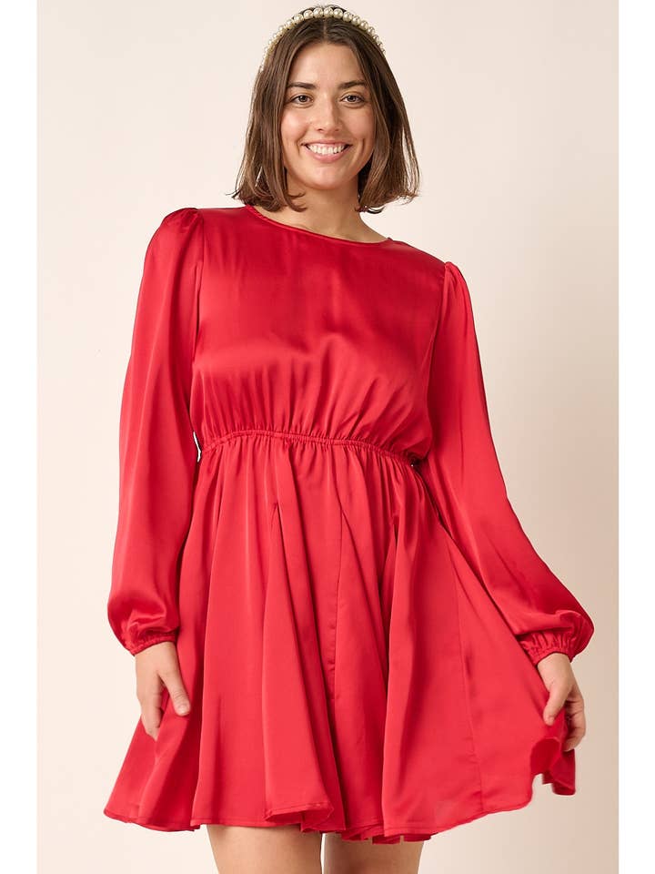 mittoshop - Wholesale Dress - Women's - PLUS SATIN CUT OUT BACK DETAIL MINI DRESS3