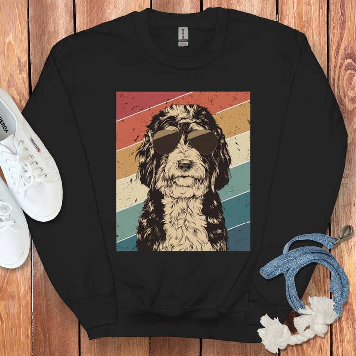Retro Bernedoodle Sweatshirt for wholesale by Puppy Jo